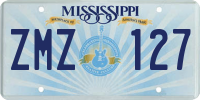 MS license plate ZMZ127