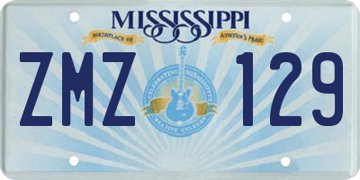 MS license plate ZMZ129