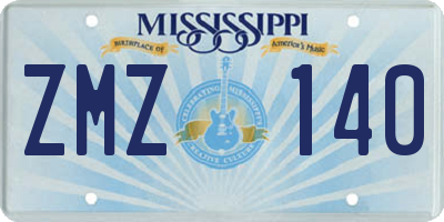 MS license plate ZMZ140