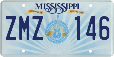 MS license plate ZMZ146