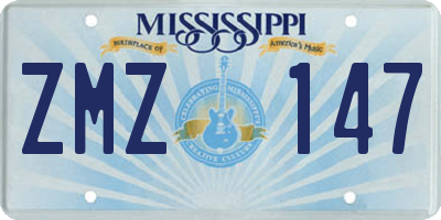 MS license plate ZMZ147