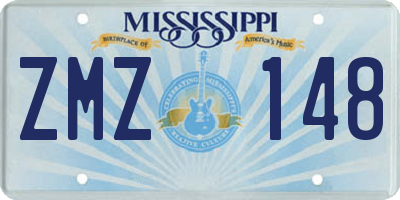 MS license plate ZMZ148