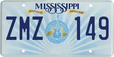 MS license plate ZMZ149