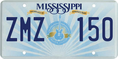 MS license plate ZMZ150