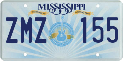 MS license plate ZMZ155