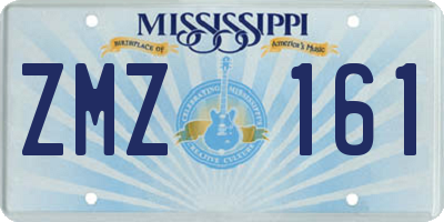 MS license plate ZMZ161