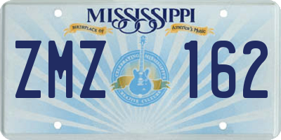 MS license plate ZMZ162