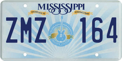 MS license plate ZMZ164