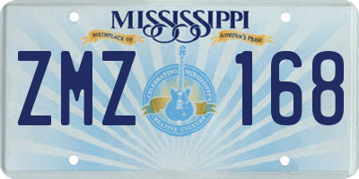 MS license plate ZMZ168