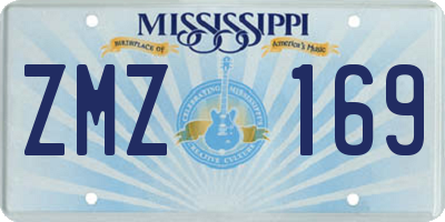 MS license plate ZMZ169