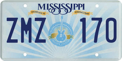 MS license plate ZMZ170
