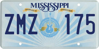 MS license plate ZMZ175