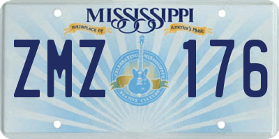 MS license plate ZMZ176