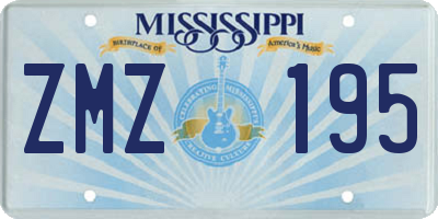 MS license plate ZMZ195