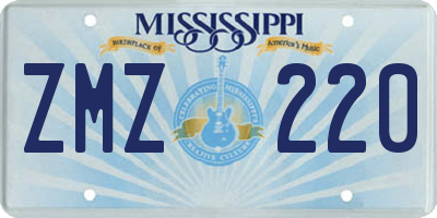 MS license plate ZMZ220