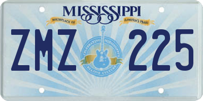 MS license plate ZMZ225