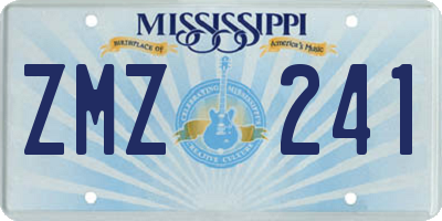 MS license plate ZMZ241