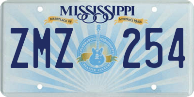 MS license plate ZMZ254