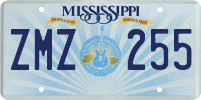 MS license plate ZMZ255