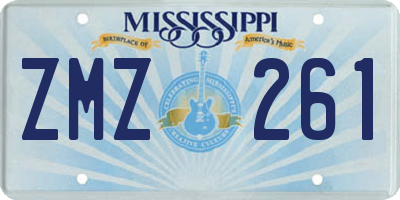 MS license plate ZMZ261