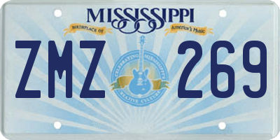 MS license plate ZMZ269