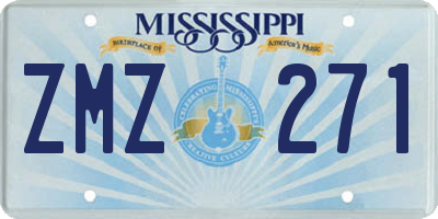 MS license plate ZMZ271