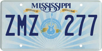 MS license plate ZMZ277