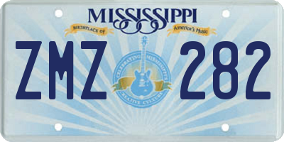 MS license plate ZMZ282