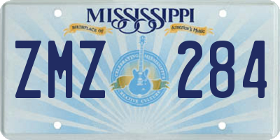 MS license plate ZMZ284