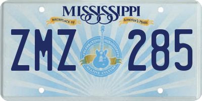 MS license plate ZMZ285