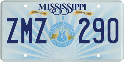 MS license plate ZMZ290