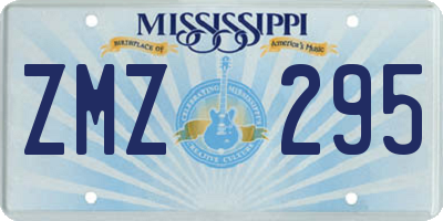 MS license plate ZMZ295
