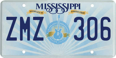 MS license plate ZMZ306