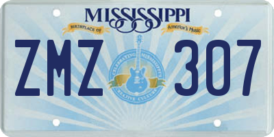 MS license plate ZMZ307