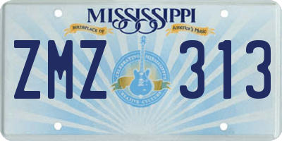 MS license plate ZMZ313