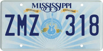 MS license plate ZMZ318