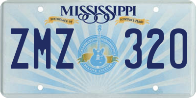 MS license plate ZMZ320