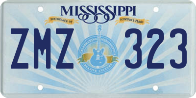 MS license plate ZMZ323
