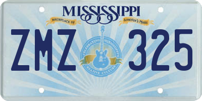 MS license plate ZMZ325