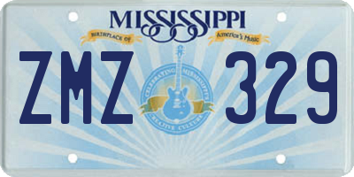 MS license plate ZMZ329