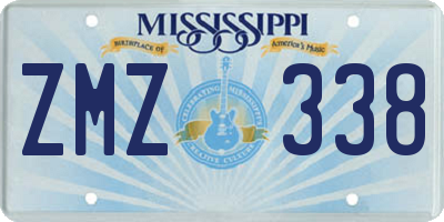 MS license plate ZMZ338