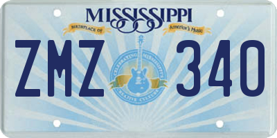 MS license plate ZMZ340