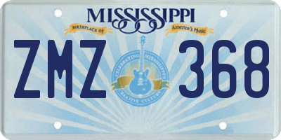 MS license plate ZMZ368