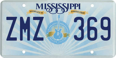 MS license plate ZMZ369