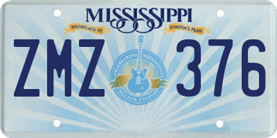 MS license plate ZMZ376