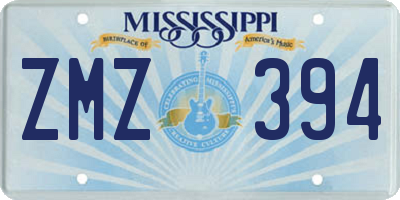 MS license plate ZMZ394