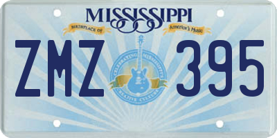 MS license plate ZMZ395