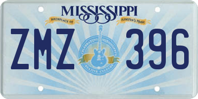 MS license plate ZMZ396