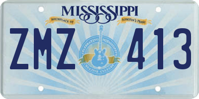MS license plate ZMZ413
