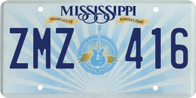 MS license plate ZMZ416